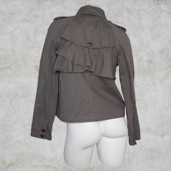 Juicy Couture Gray Military Style Jacket Size Medium Peacoat / Short Coat - Picture 4 of 16